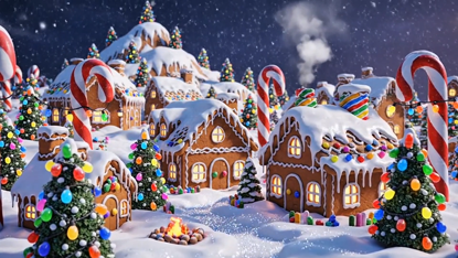 Gingerbread Village Projection