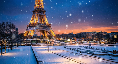 Eiffel Snow Projection